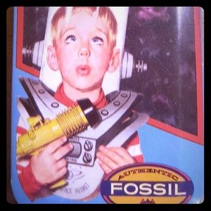 90s vintage Fossil watch tin
